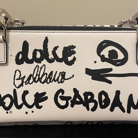 Dolce & Gabbana Graffiti Print Leather Crossbody Bag - Picture 2 of 15